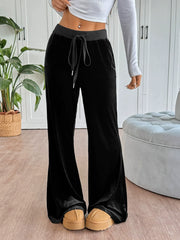 Drapey Velvet Flared Trousers