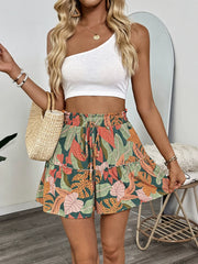 Resort-Style Tropical Print Shorts