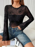 Black Fungus Edge Spider Web T-Shirt