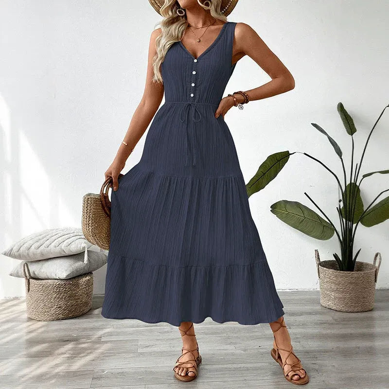 Textured Sleeveless Beach Dress