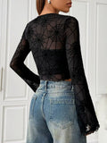 Black Fungus Edge Spider Web T-Shirt