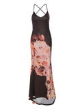 Printed Backless Lace Dress