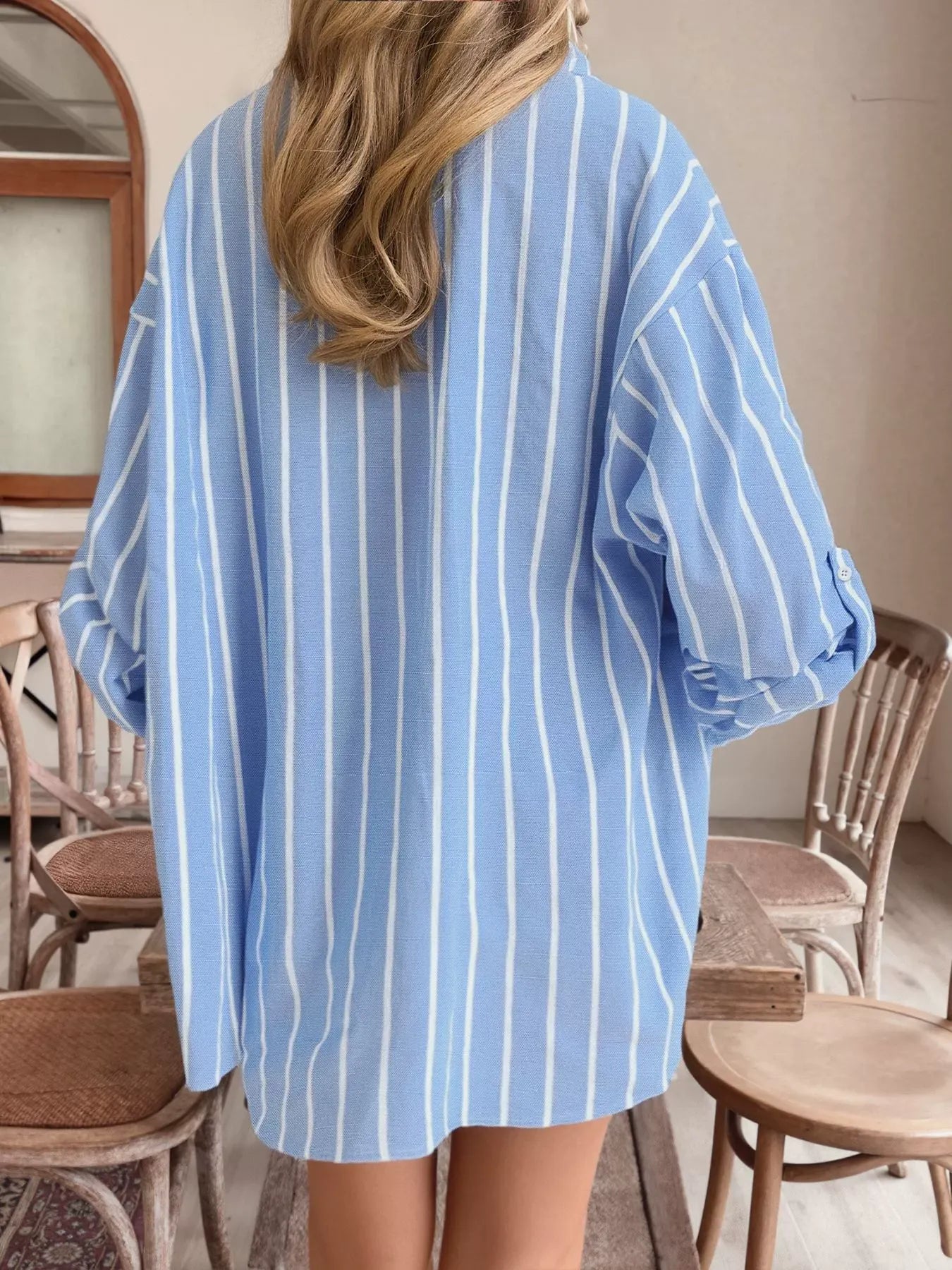 Striped Work Shirt Top