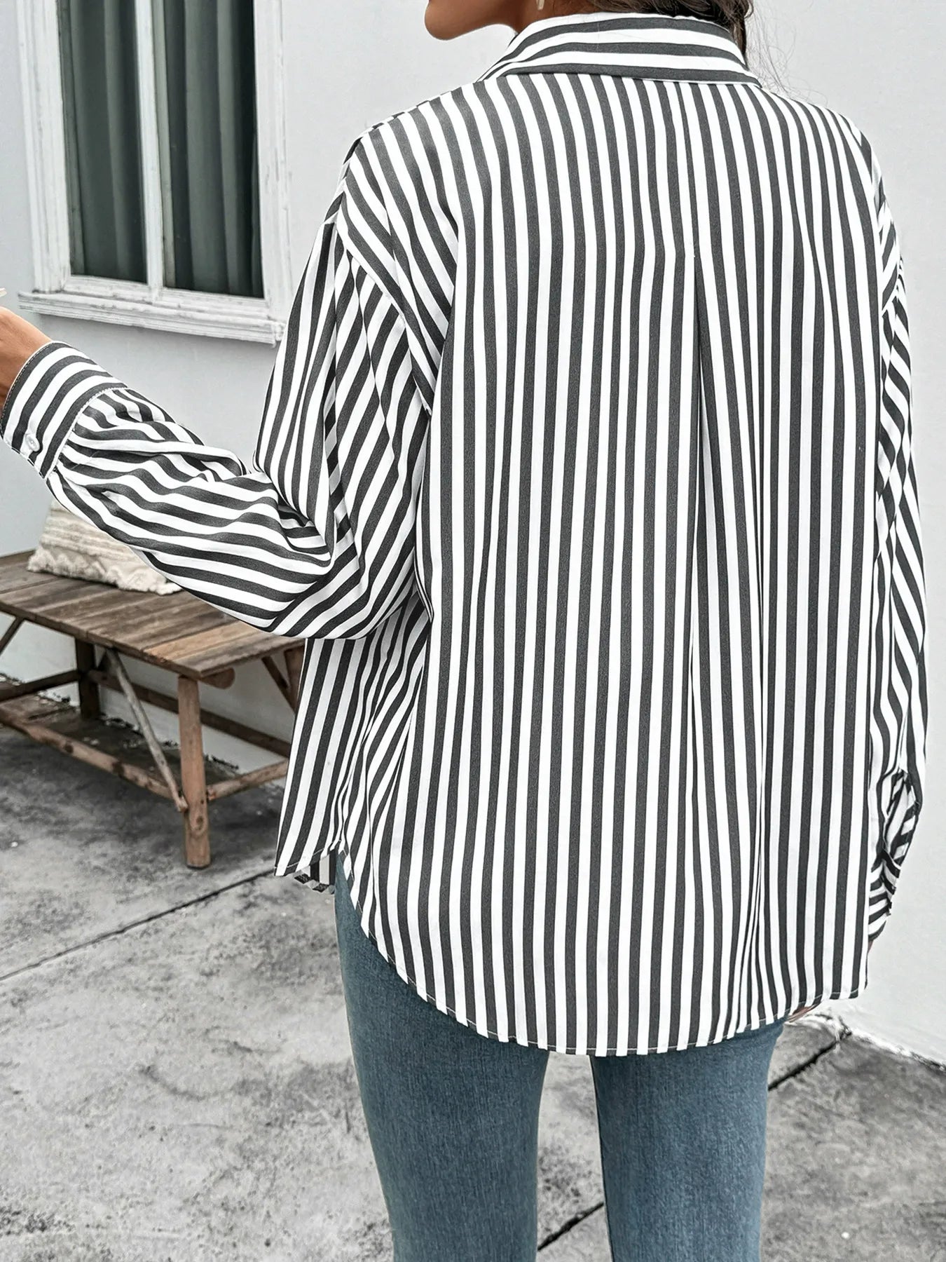 Casual Striped Long-Sleeve Shirt