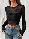 Black Fungus Edge Spider Web T-Shirt