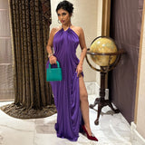 High-Waisted Slit Dress