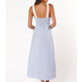 Waist-Cinching Halter Plaid Dress