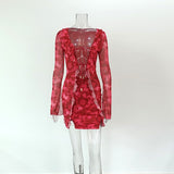 High-Waisted Lace-Up Beachwear Dress