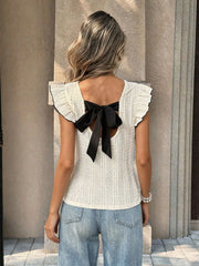Open-Back Bow T-Shirt