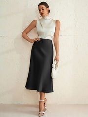 Black Bodycon A-Iine Skirt For Commuting