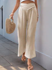 High-Waisted Cropped Wide-Leg Trousers