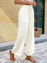 Solid-Color Casual Straight-Leg Trousers