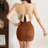 Short Skirt Suit With A Jacket On The Shoulder