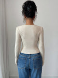 Off-The-Shoulder Knitted Top With A Base Layer