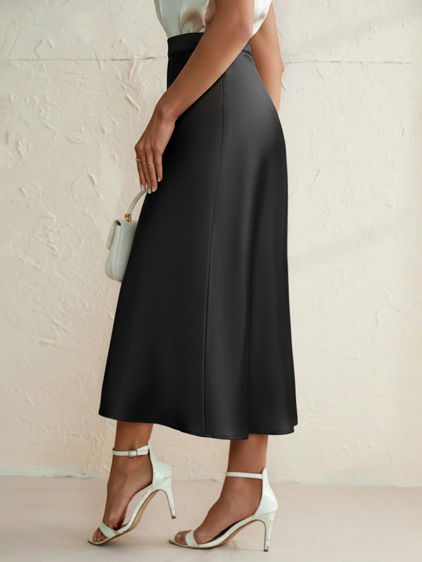 Black Bodycon A-Iine Skirt For Commuting