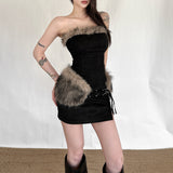 Strapless Top Paired With High-Waisted Midi Skirt Set