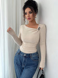 Off-The-Shoulder Knitted Top With A Base Layer