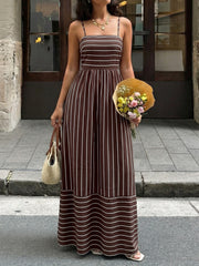 Spaghetti Strap Pleated Maxi Skirt