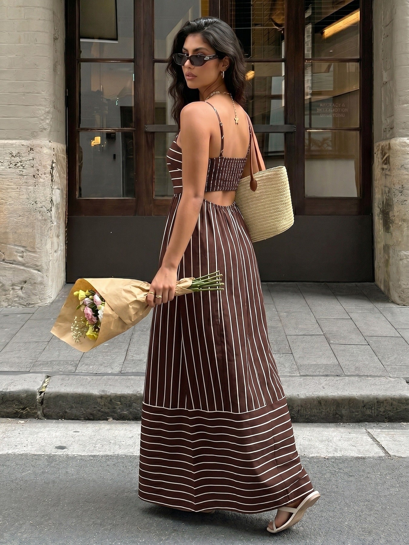Spaghetti Strap Pleated Maxi Skirt