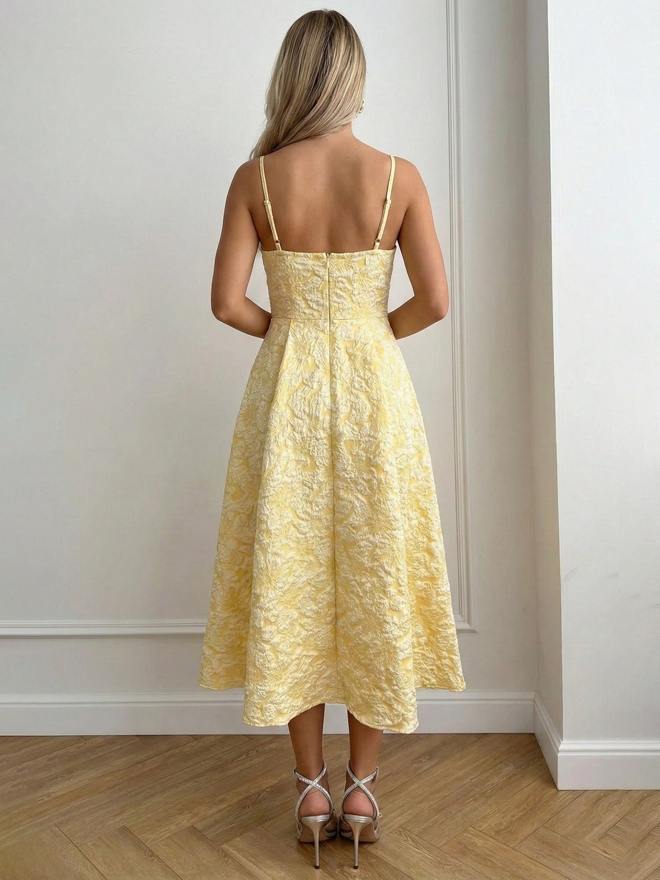 Jacquard Open-Back Dress