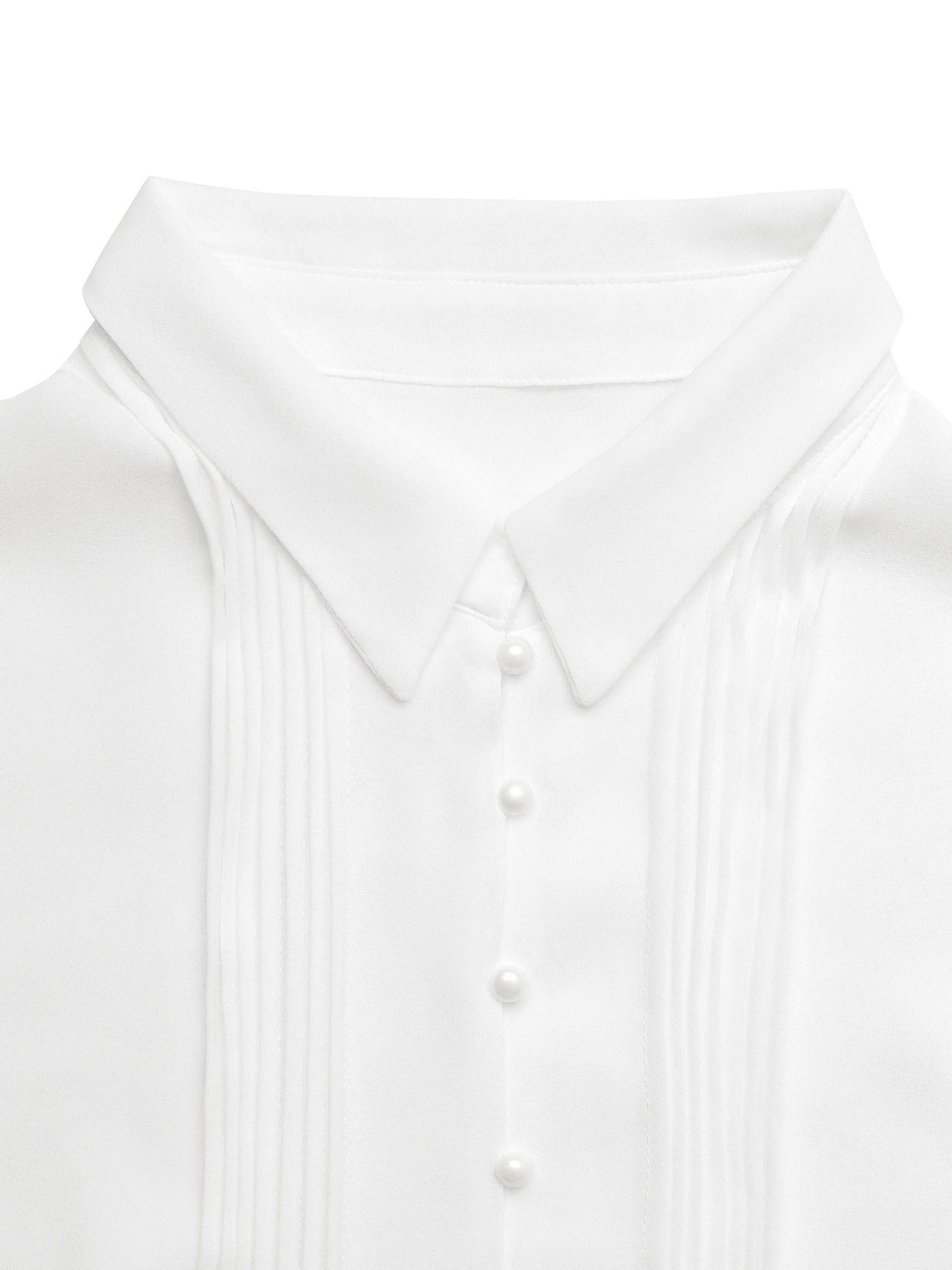 White Collared Dress With Piping Detail