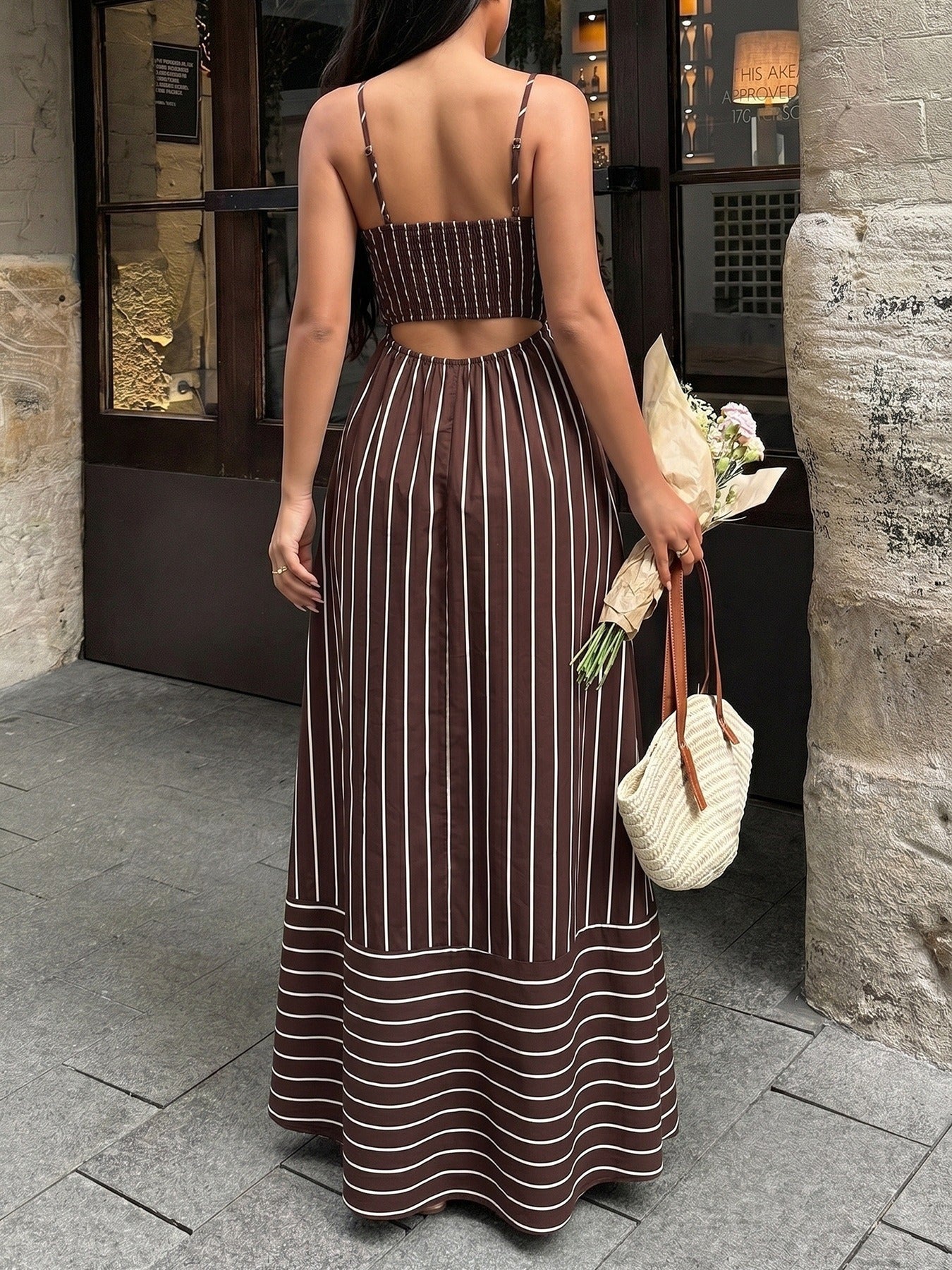 Spaghetti Strap Pleated Maxi Skirt