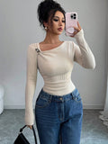 Off-The-Shoulder Knitted Top With A Base Layer
