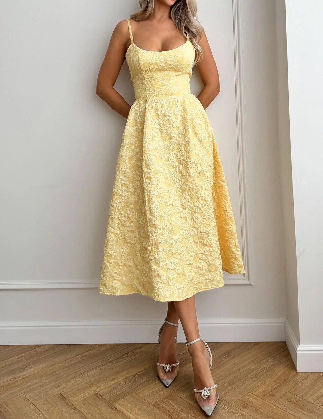 Jacquard Open-Back Dress