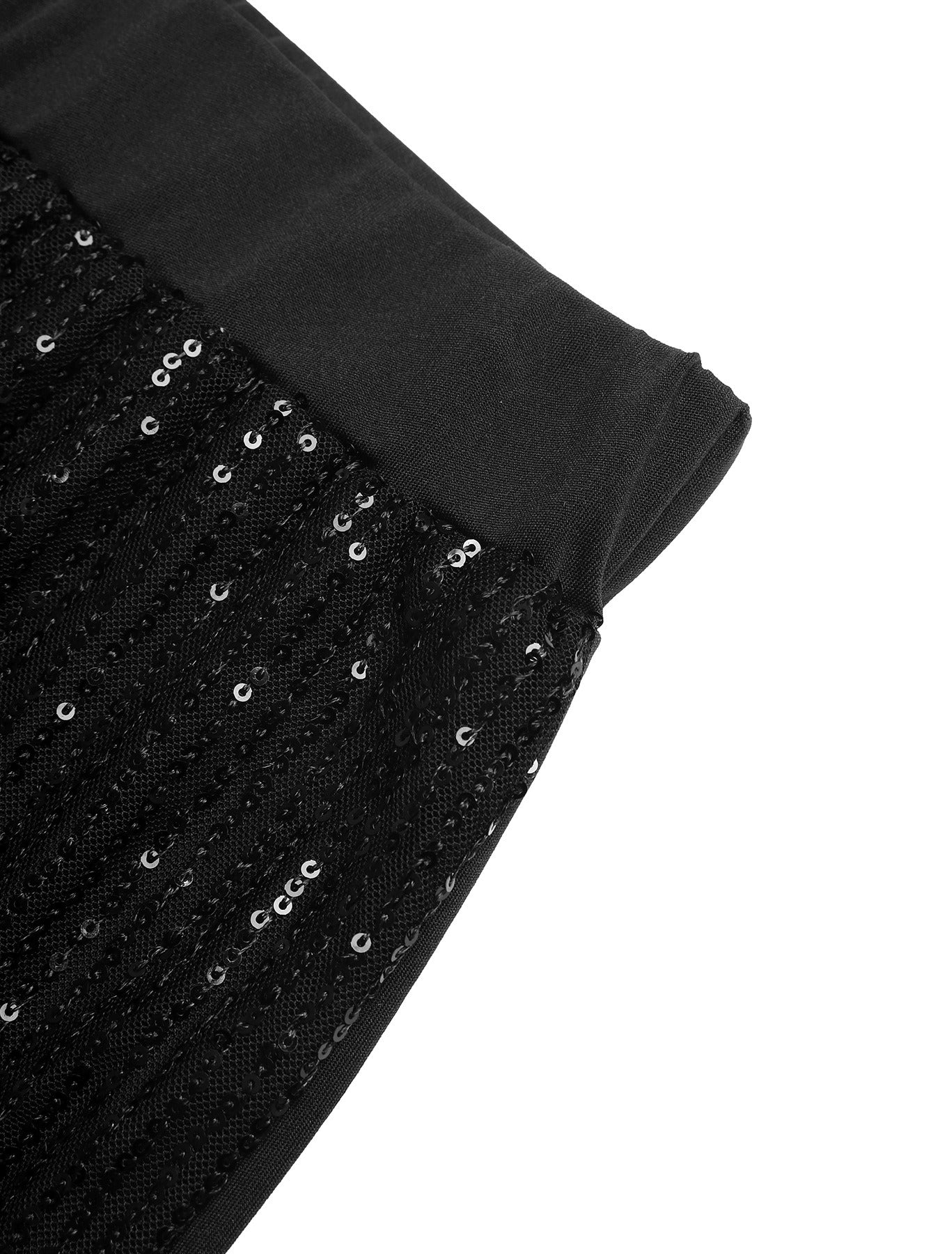 Elastic Waist Sequined Patchwork Trousers