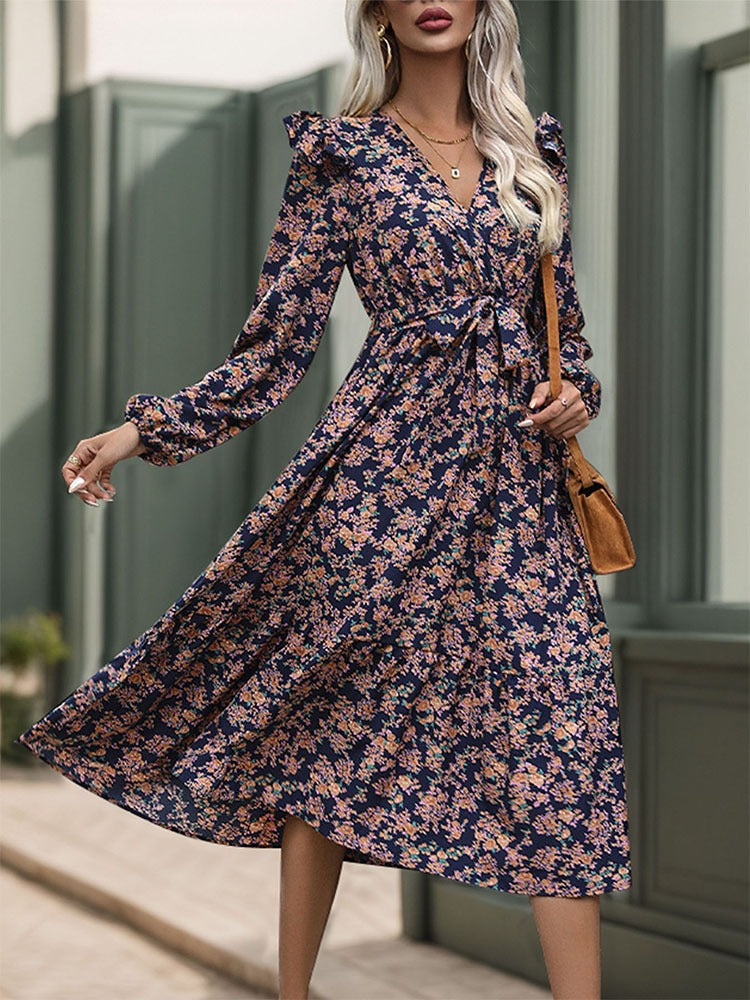 French-Style Vintage Floral Dress