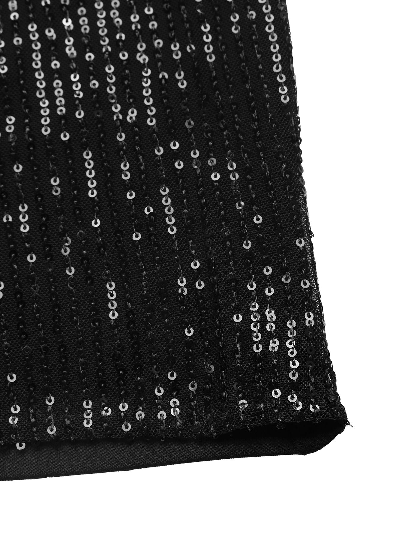 Elastic Waist Sequined Patchwork Trousers