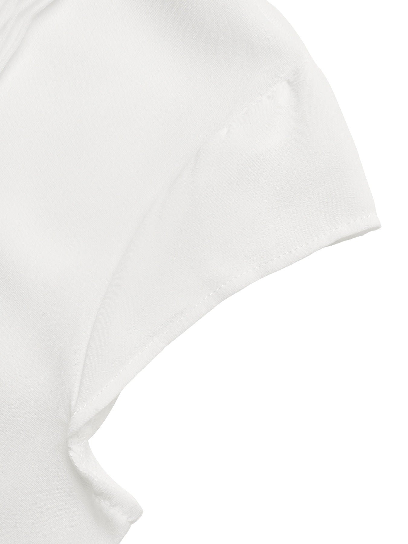 White Collared Dress With Piping Detail