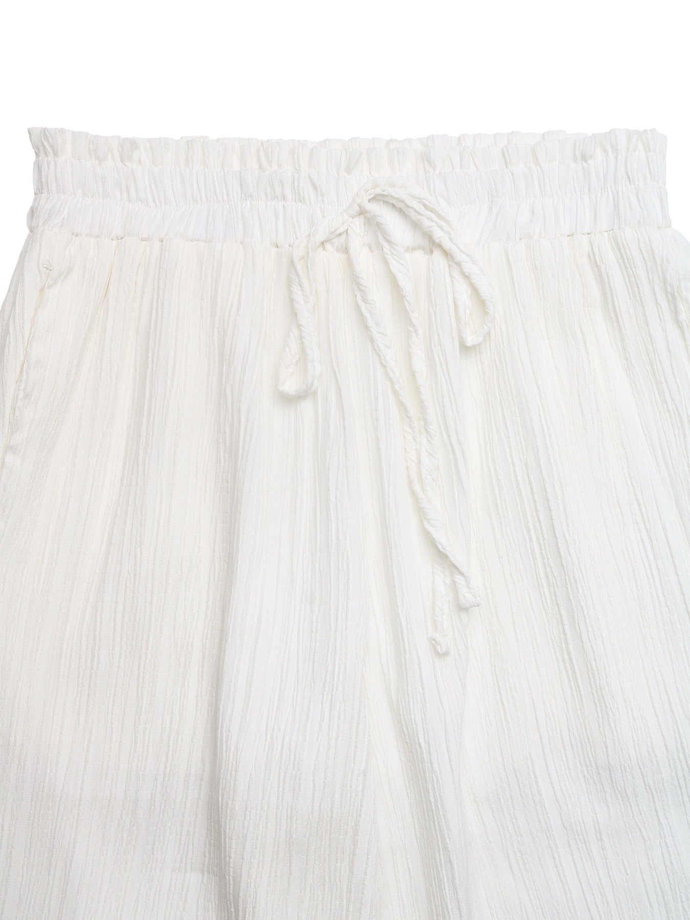 Textured Lace-Panel Straight-Leg Trousers