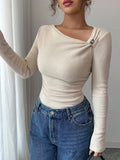 Off-The-Shoulder Knitted Top With A Base Layer