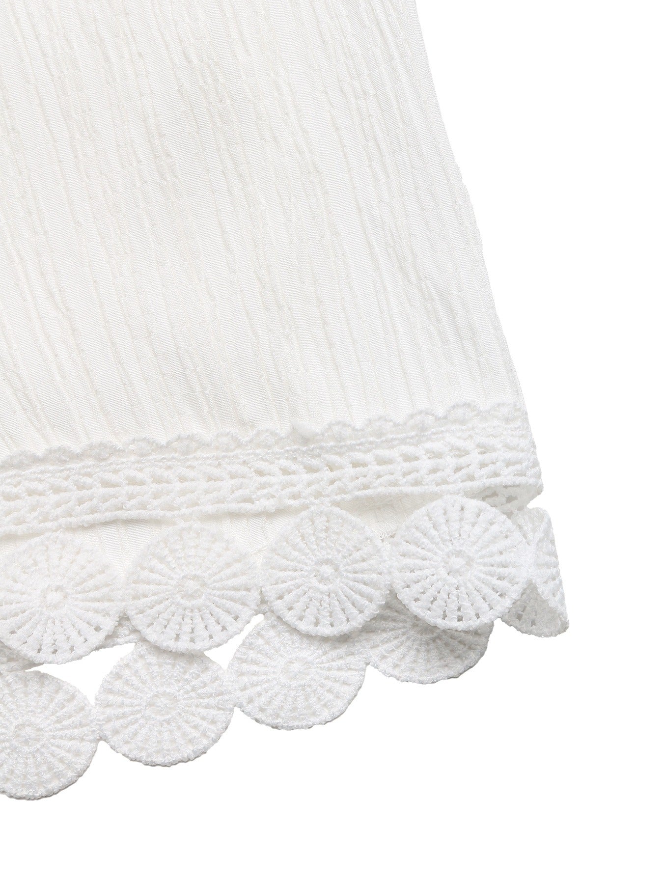 Textured Lace-Panel Straight-Leg Trousers