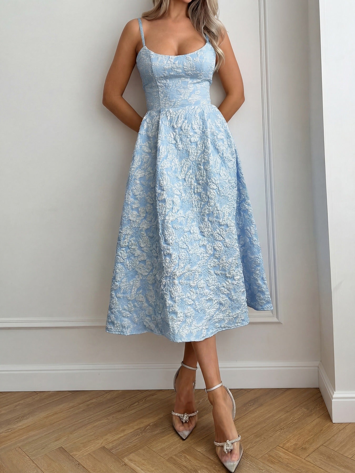 Jacquard Open-Back Dress