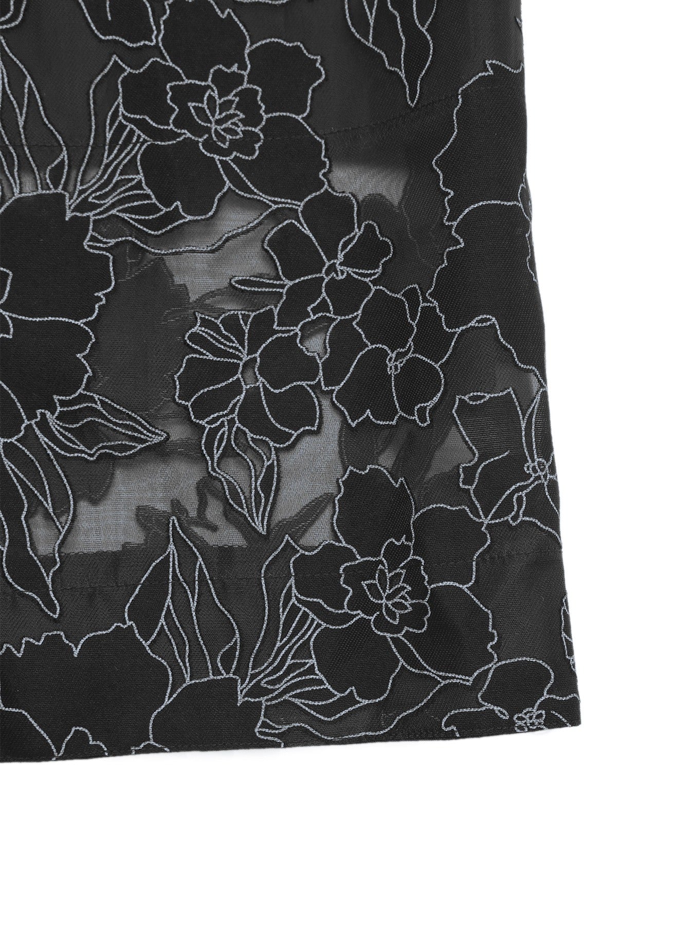 Sheer Lace-Panel Straight-Leg Trousers