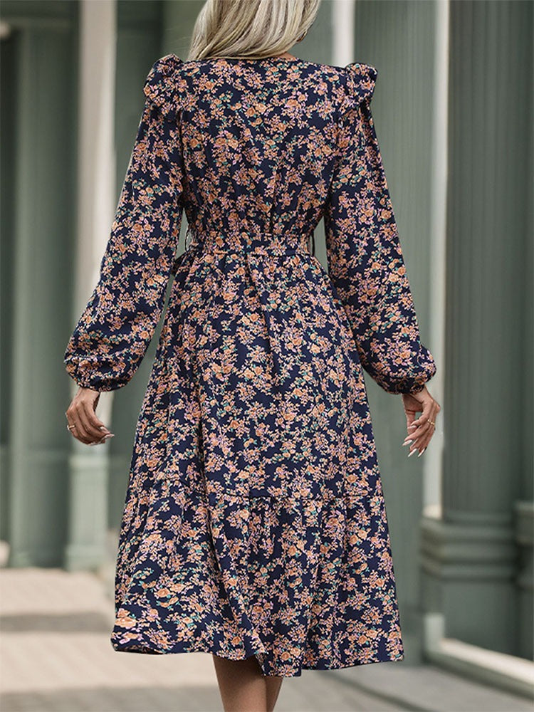 French-Style Vintage Floral Dress