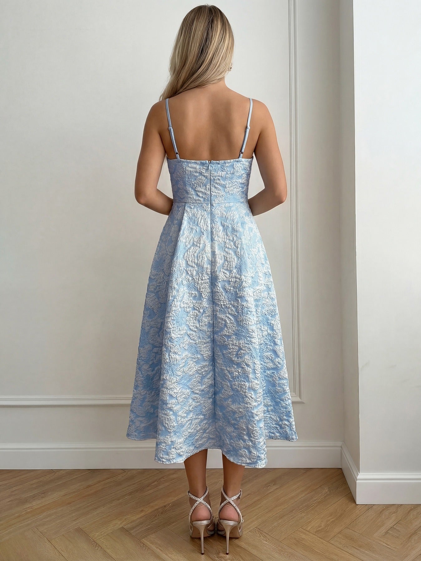 Jacquard Open-Back Dress
