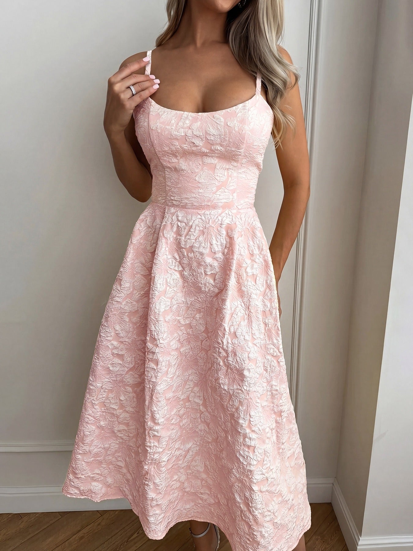 Jacquard Open-Back Dress