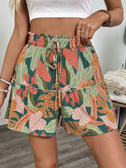 Resort-Style Tropical Print Shorts