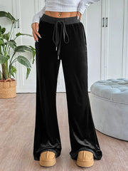 Drapey Velvet Flared Trousers