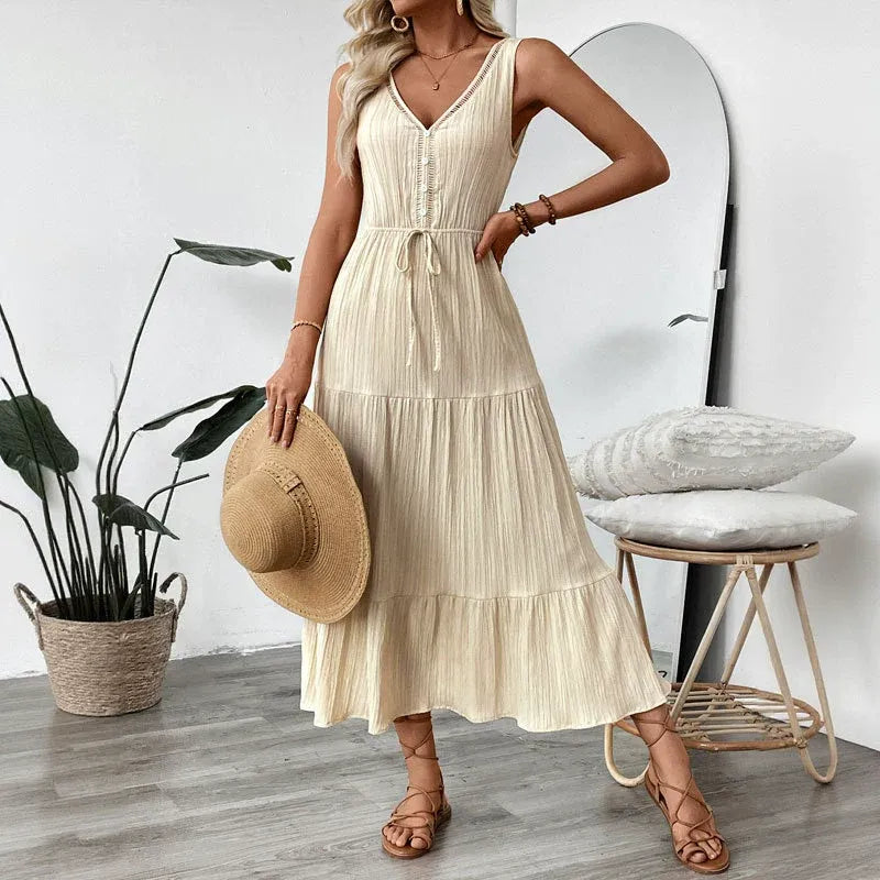 Textured Sleeveless Beach Dress