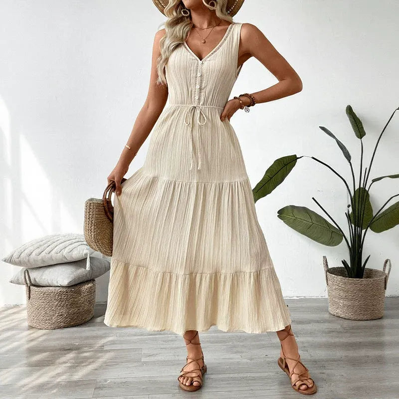 Textured Sleeveless Beach Dress