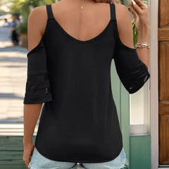 Paneled Camisole-Style Zip-Up T-Shirt
