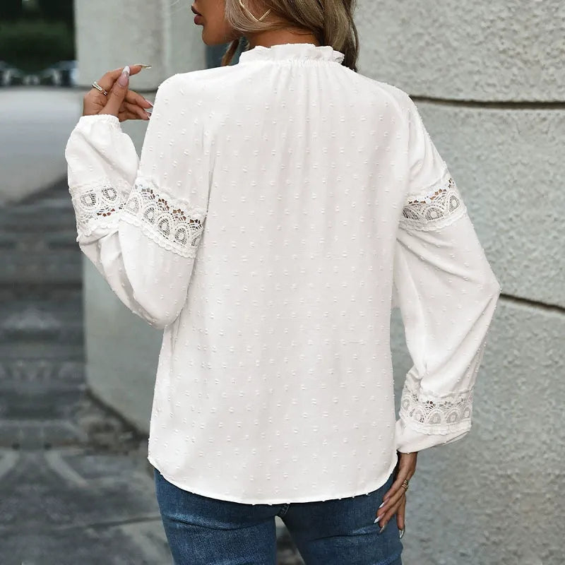 Long-Sleeve Paneled Jacquard Shirt