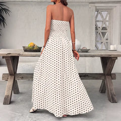 Vintage-Style Polka-Dot Strapless Dress
