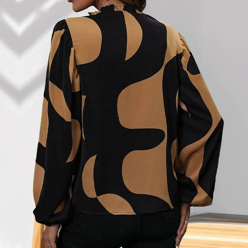 Geometric-Pprint Pullover Shirt