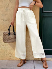 Solid-Color Casual Straight-Leg Trousers
