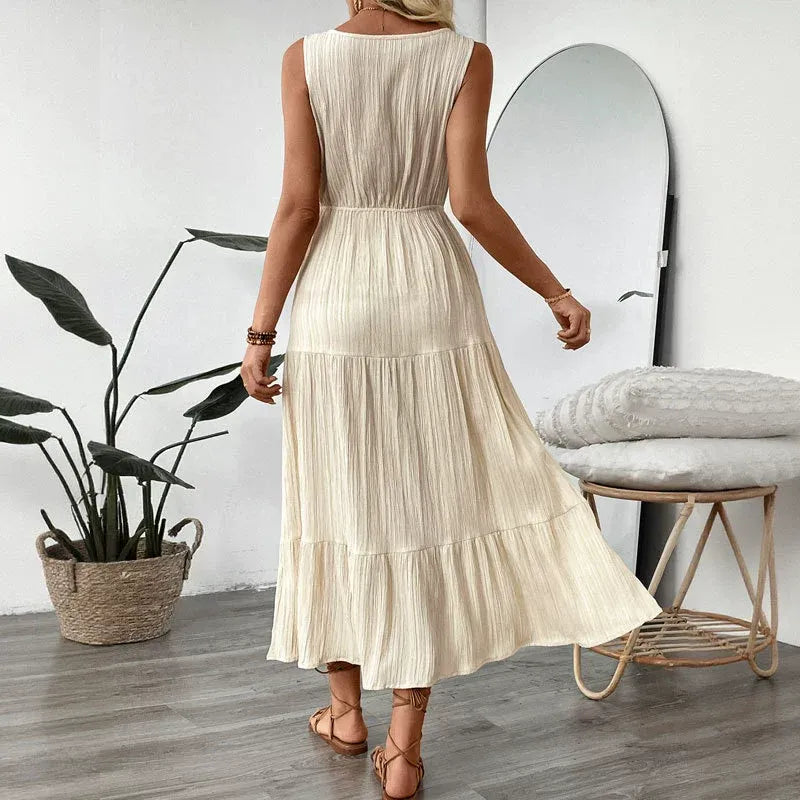 Textured Sleeveless Beach Dress